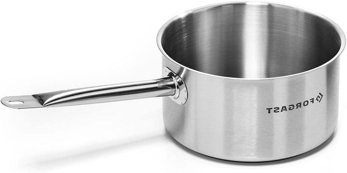 Steel pan - Kookpan melkpan - Professioneel koken - Inductie geschikt - 4 liter - Zilver