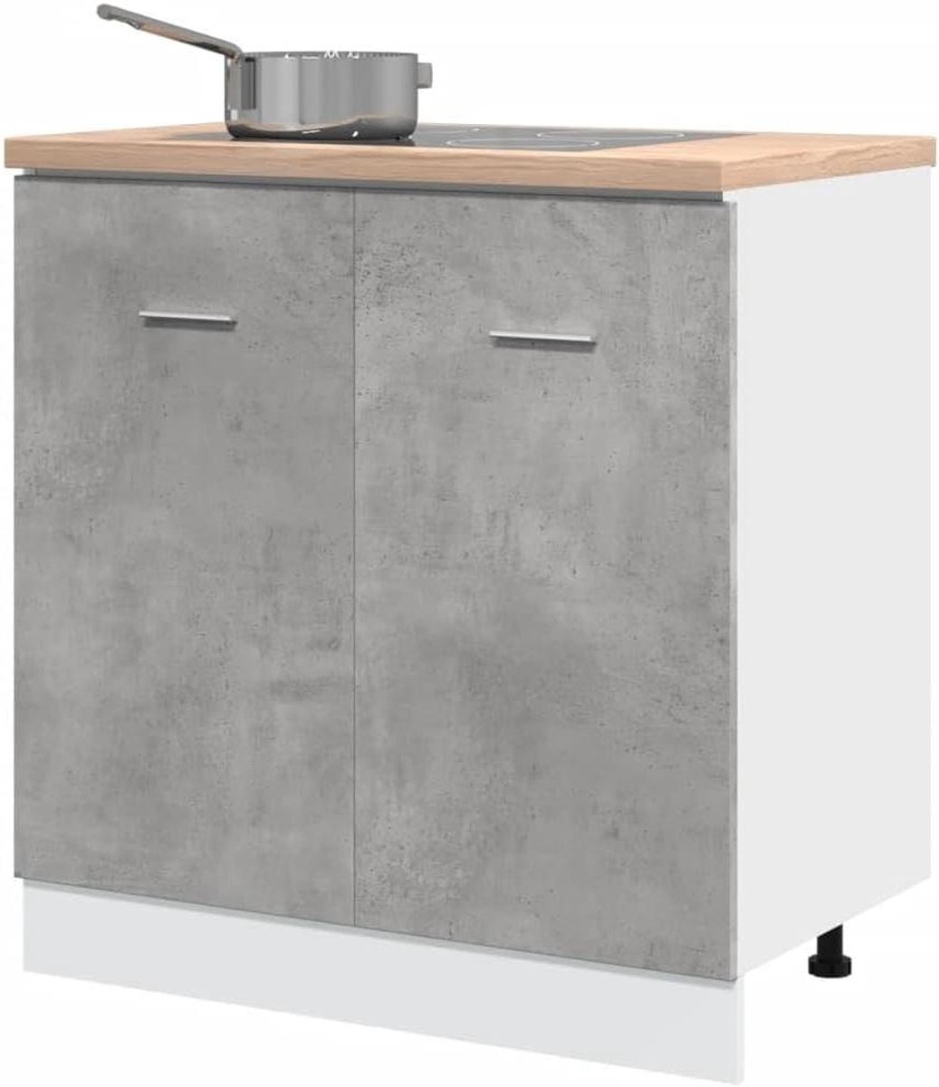 Onderkast Keuken - Gootsteenkast - Keuken Opbergen - Vochtbestendig Materiaal - 80 x 46 cm - Grijs