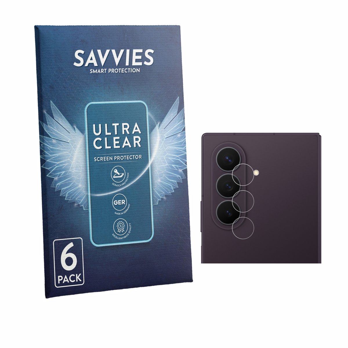 Savvies - Screenprotector voor Samsung Galaxy Z Fold 8 Ultra (ALLEEN Camera Lens) - Folie Beschermfolie transparant 6 Stuks