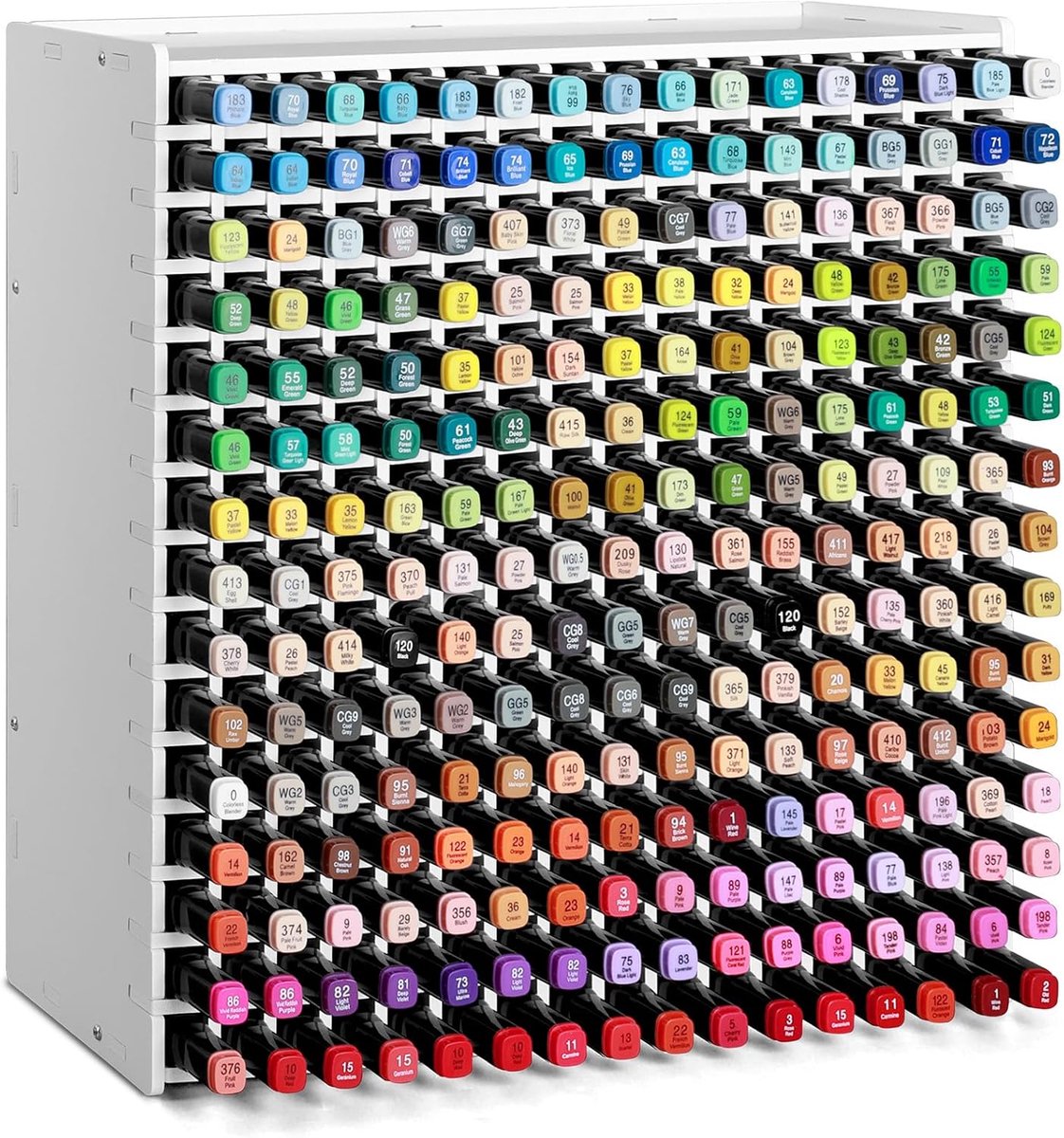 Organizer voor markers - voor 240 stiften - houten rek - bureau-organizer voor creatievelingen - SnelShoppen