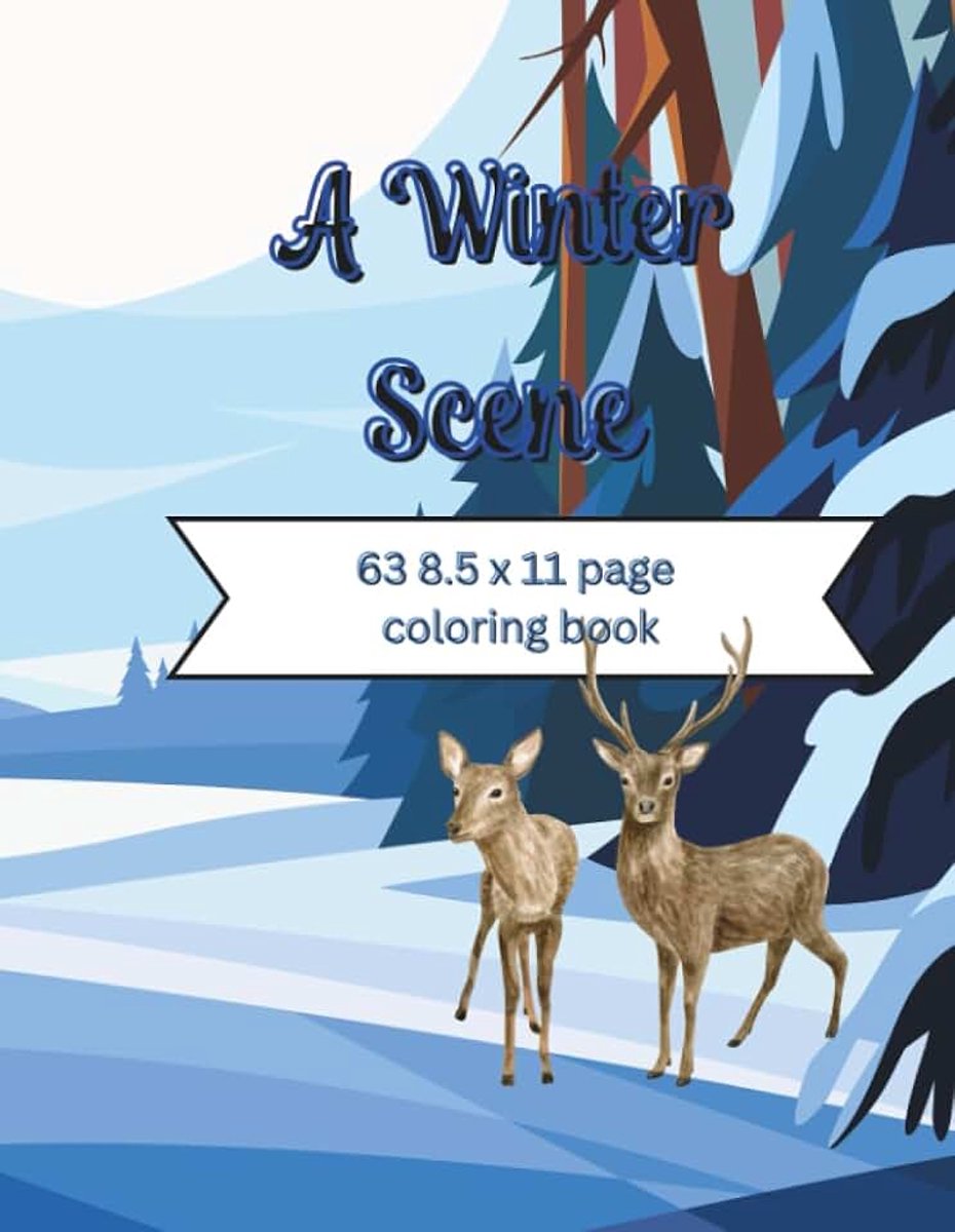 Winter Scene: Landscape coloring book