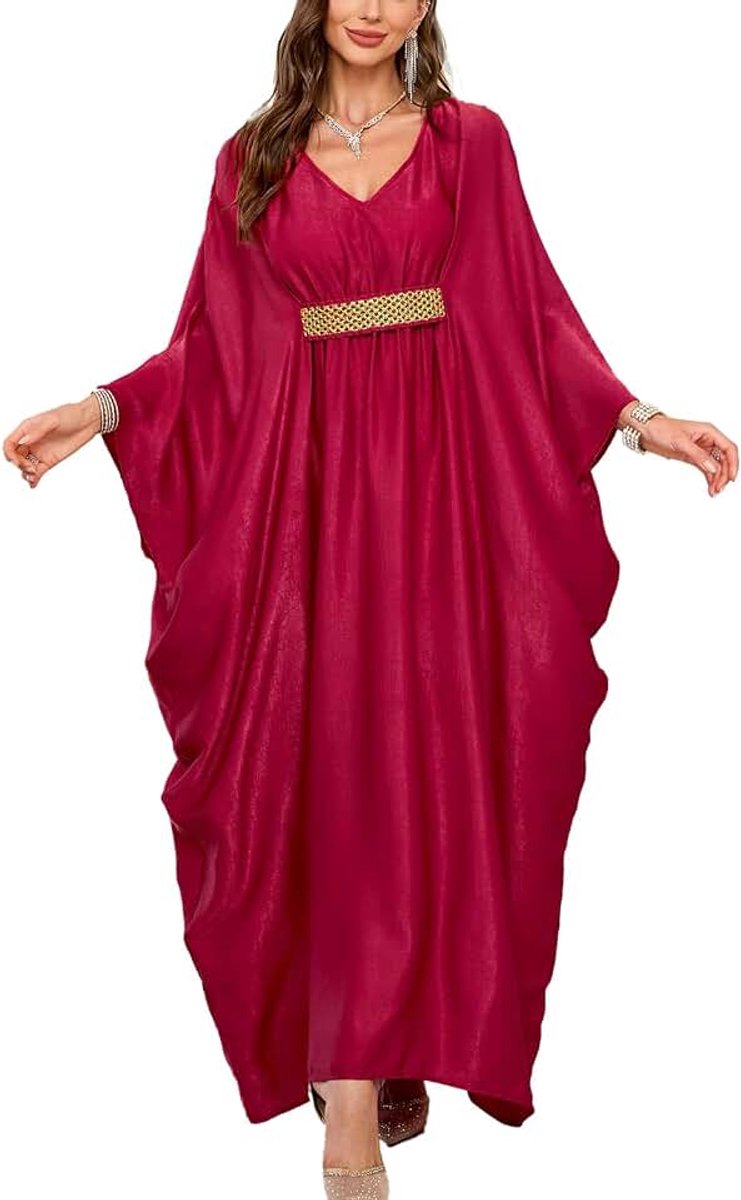 Zomer Lange Kaftan Maxi Bohemian Jurk Strand Coverup Robe Ruim Kimono Een Maat