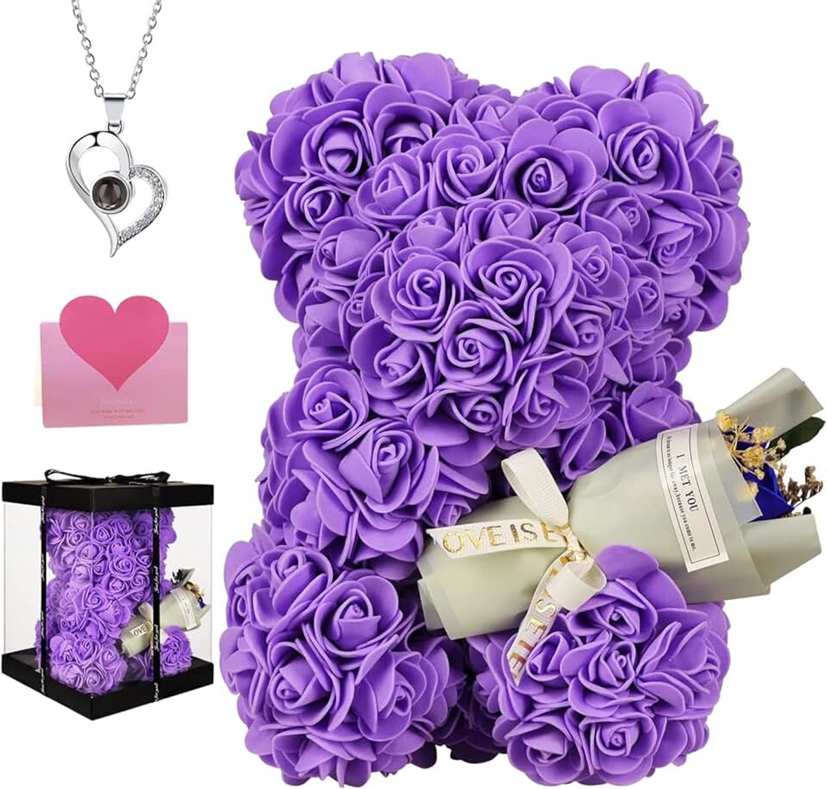 Moederdagcadeaus roze beer voor mama, roze beer geschenken, moederdaggeschenken, Valentijnsdag, verjaardag, meisjes houden van hardrozen