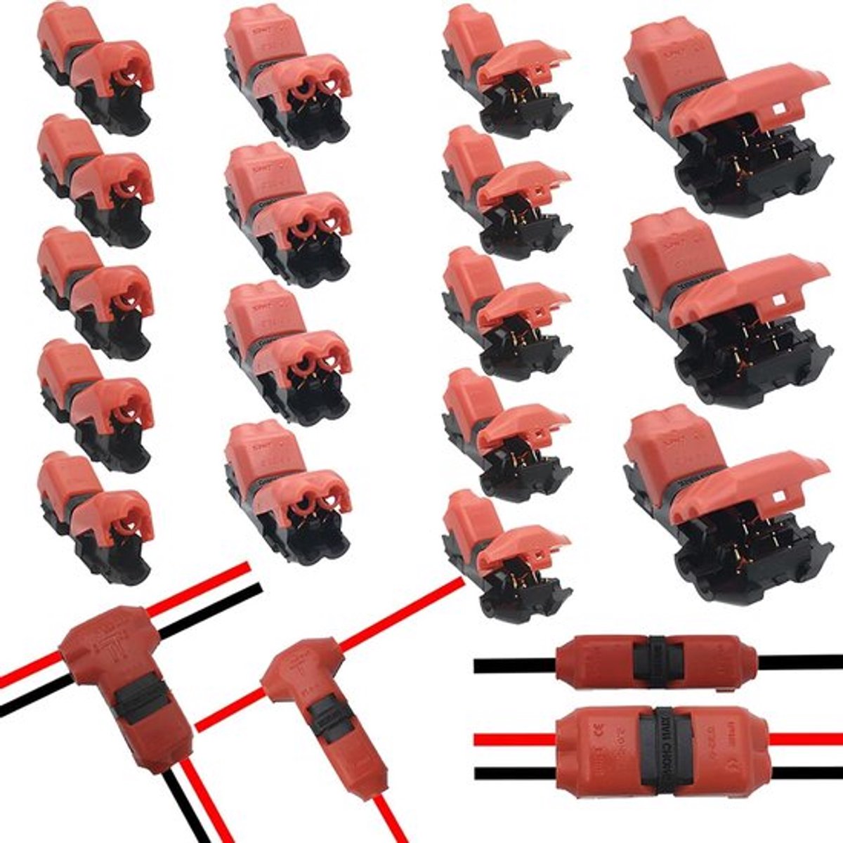 Kabelconnectoren zonder gereedschap voor compacte klemmen (set van 17 stuks)