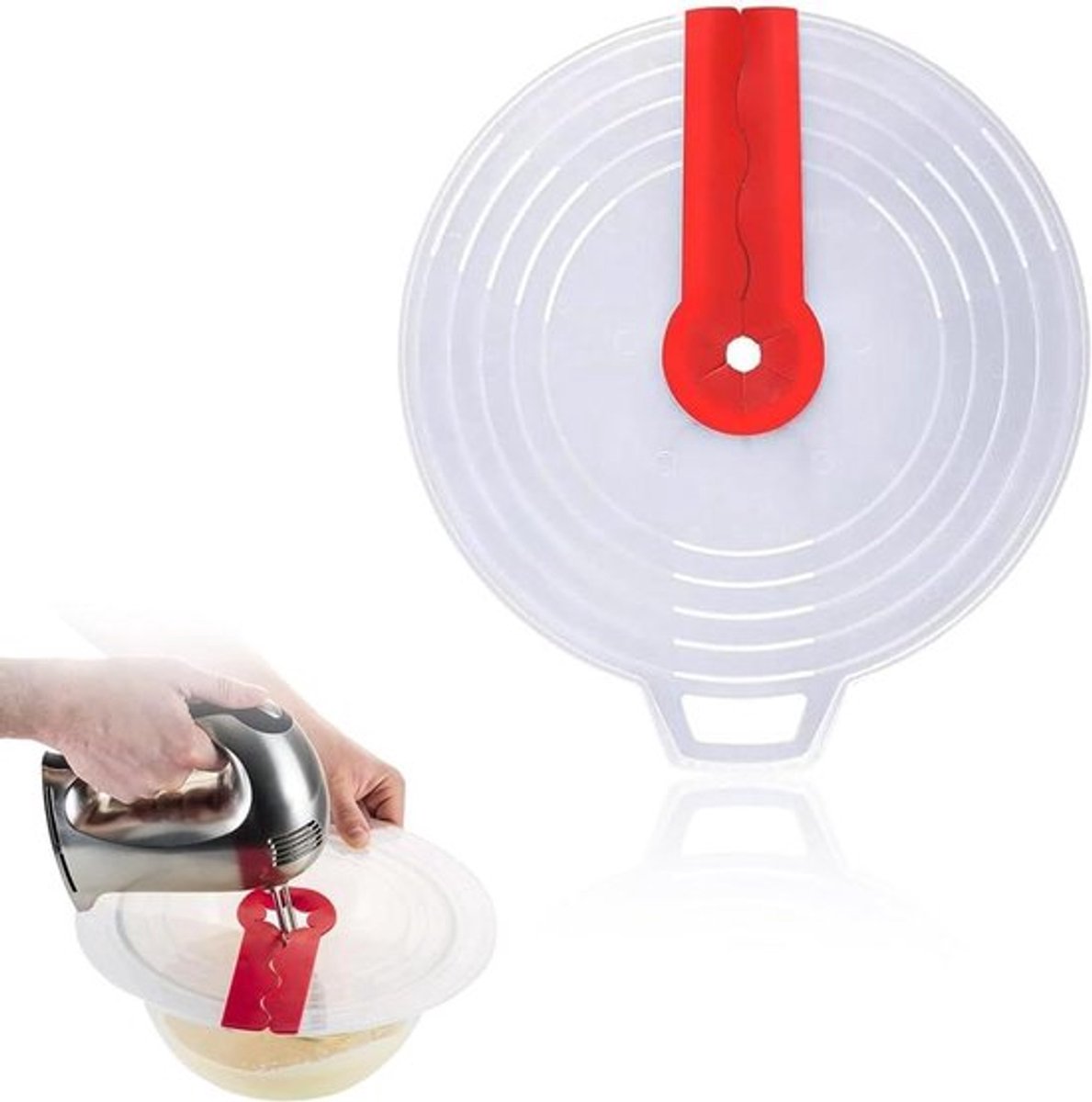 Siliconen deksel spatbescherming voor mengkom ø 31 cm - eieren, slagroom, deegkloppen