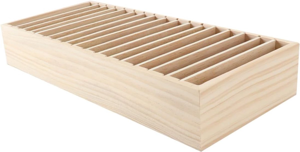 Haarbandhouder van hout, afneembare, transparante opbergstandaard voor haaraccessoires en sieraden (17 vakken)