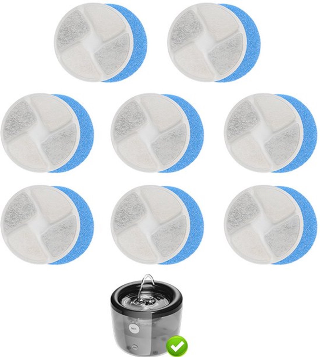 8 stuks kat dispenser filter huisdier dispenser filter voor honden watervoeders filter katoen Geschikt voor WF110
