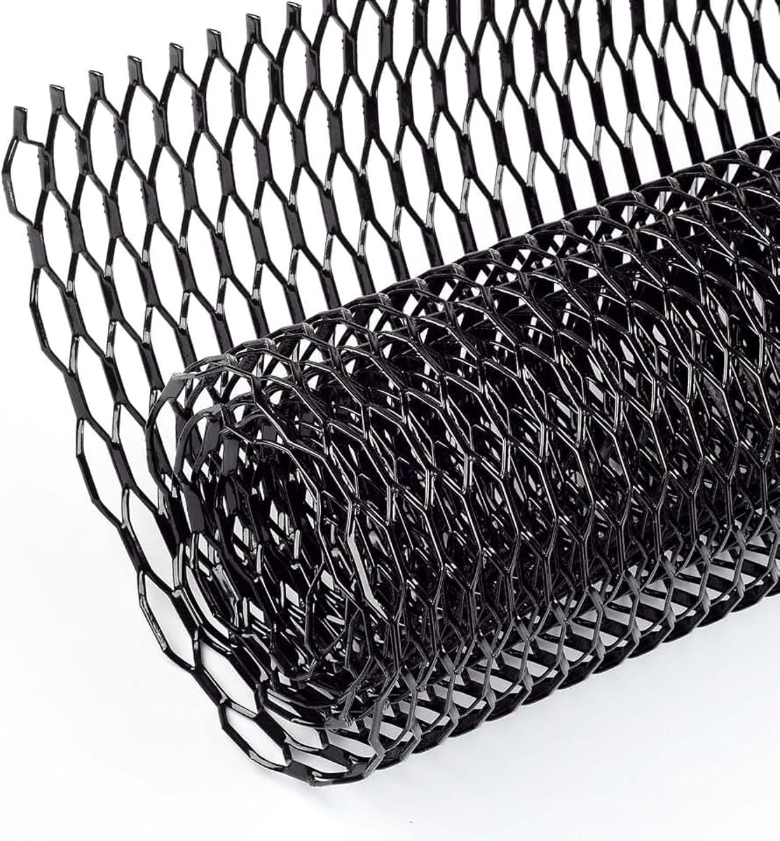 Race grillgaas, universeel, honingraat, 100 x 33 cm uitrekbaar, gaasopening 10 x 38 mm | Aluminium rek rooster, race rooster, auto grill mesh, universeel passend auto-radiatorrooster