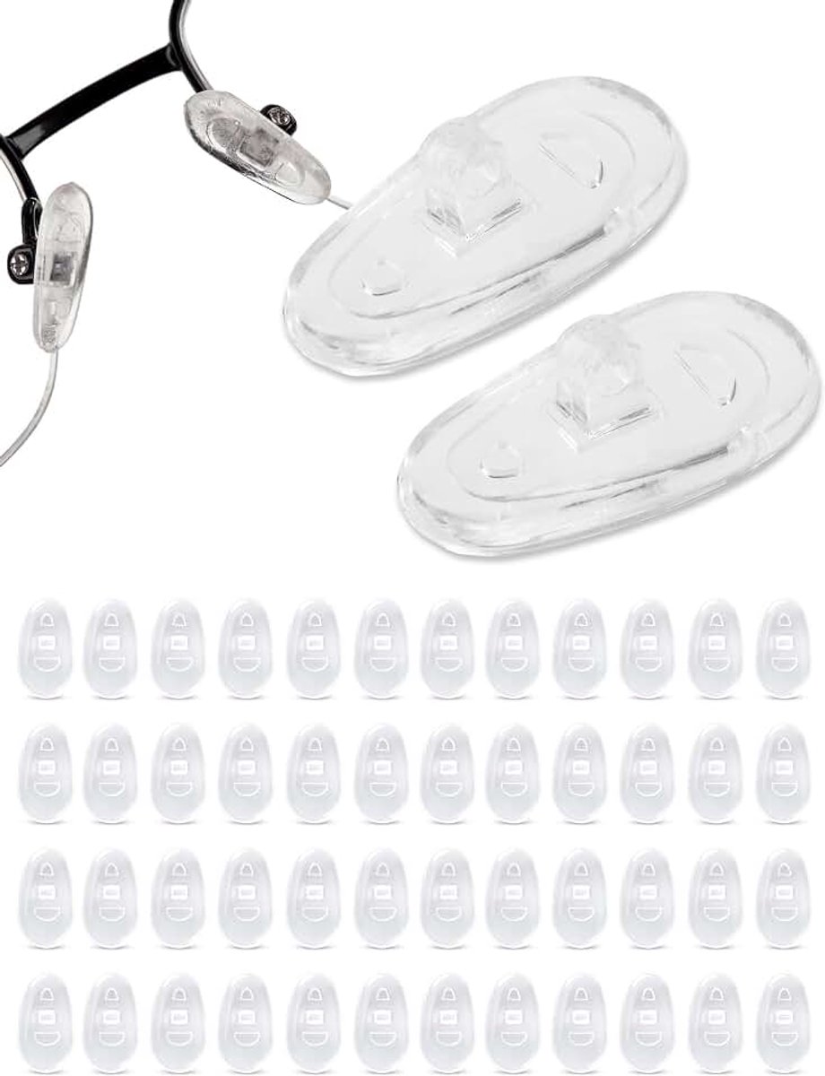 Brillen Neuspads | Premium kwaliteit zachte siliconen A-vormige neuspads voor brillen | 15mm schroefbare brilpads in 25 paar