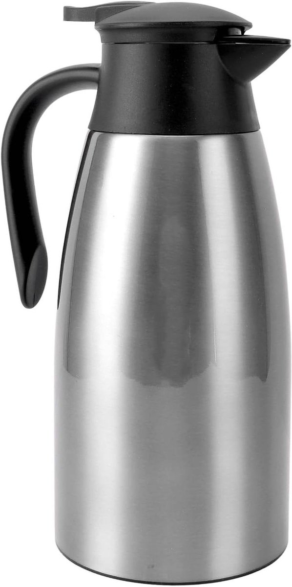 Geïsoleerde Waterkoker - Thermoskan Dranken - Dranken Warm Houden - Maximale Isolatie - 2 Liter Capaciteit - Geborsteld Zilver
