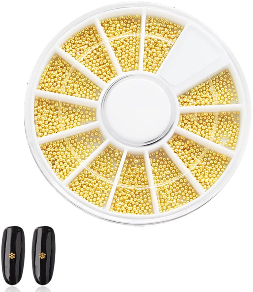 1 stuk Micro Kralen Parel Beads Voor Nagels Nail Art Parel Nagel Sieraden Nail Art Nagels Manicure (Goud)