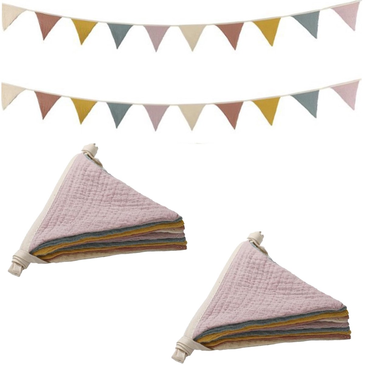 Driehoekig, kleurrijke vlag, decoratie, slinger voor kinderkamer, voor bed, tent of buiten (20 vlaggen)