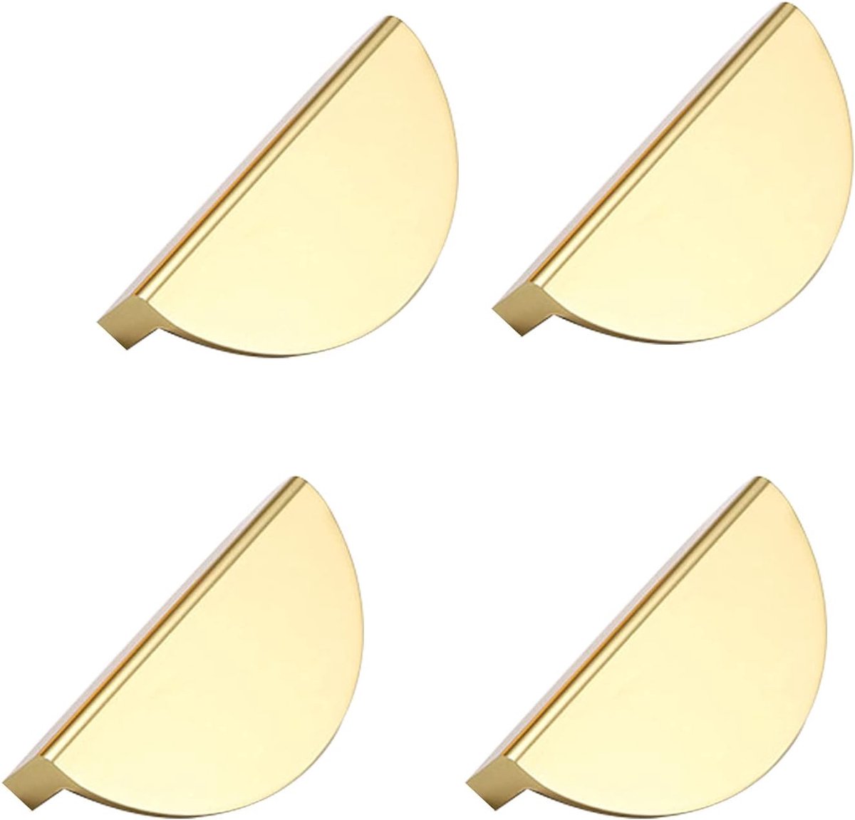 4 stuks kastgrepen, gouden halve maan, meubelgrepen, gouden keukenkasten, aluminium, modern, voor woonkamer, keuken, kantoormeubels, nachtkastje, commode, kasten