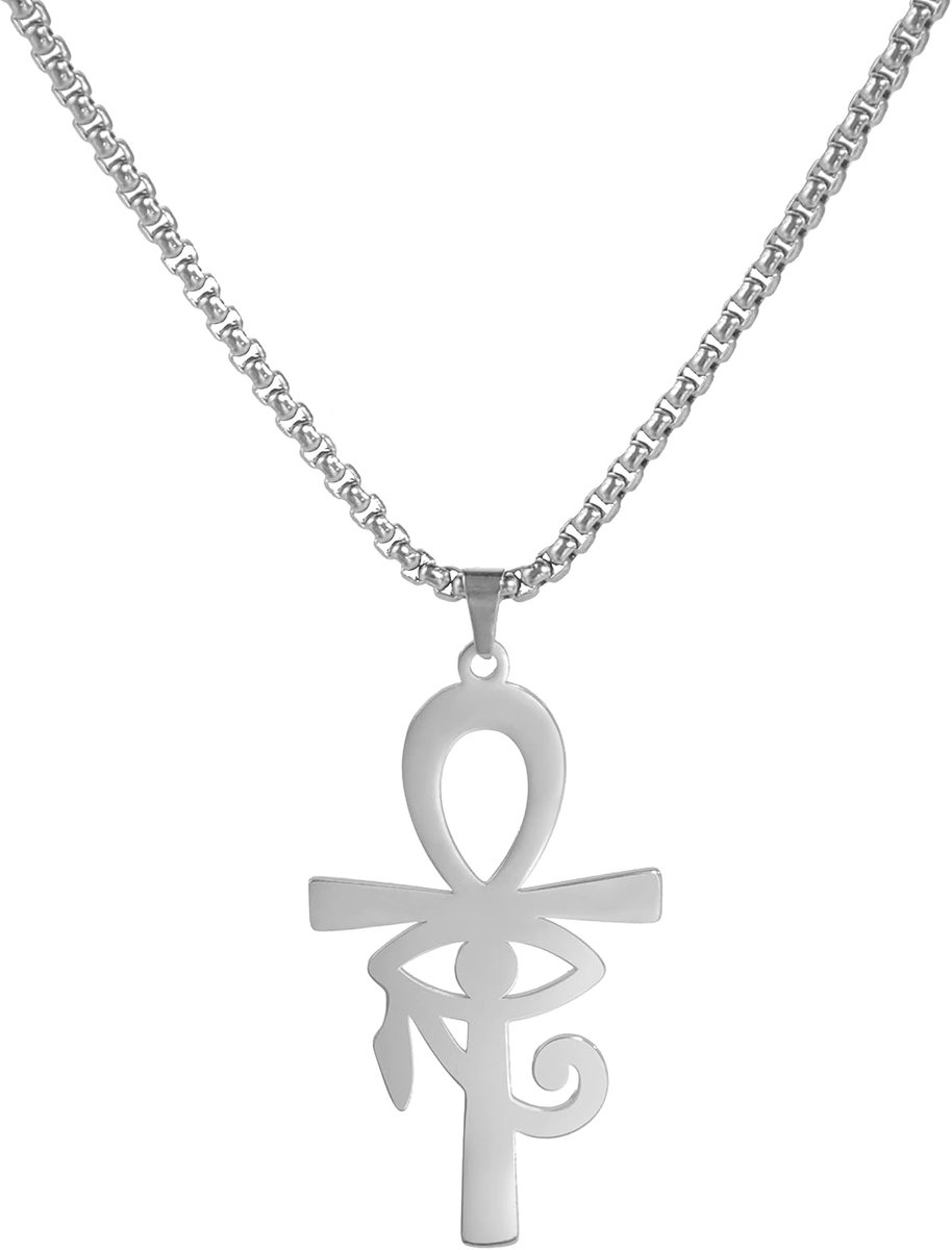 Kruis-oog van Horus hanger ketting Sleutel van het leven hanger Ankh Figaro ketting Ugarte goud religieuze sieraden roestvrij staal