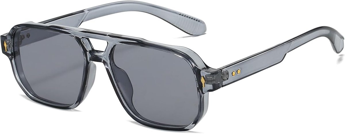 Vierkante zonnebril, vintage retro rechthoekige zonnebril voor dames en heren, trendy UV400-bril