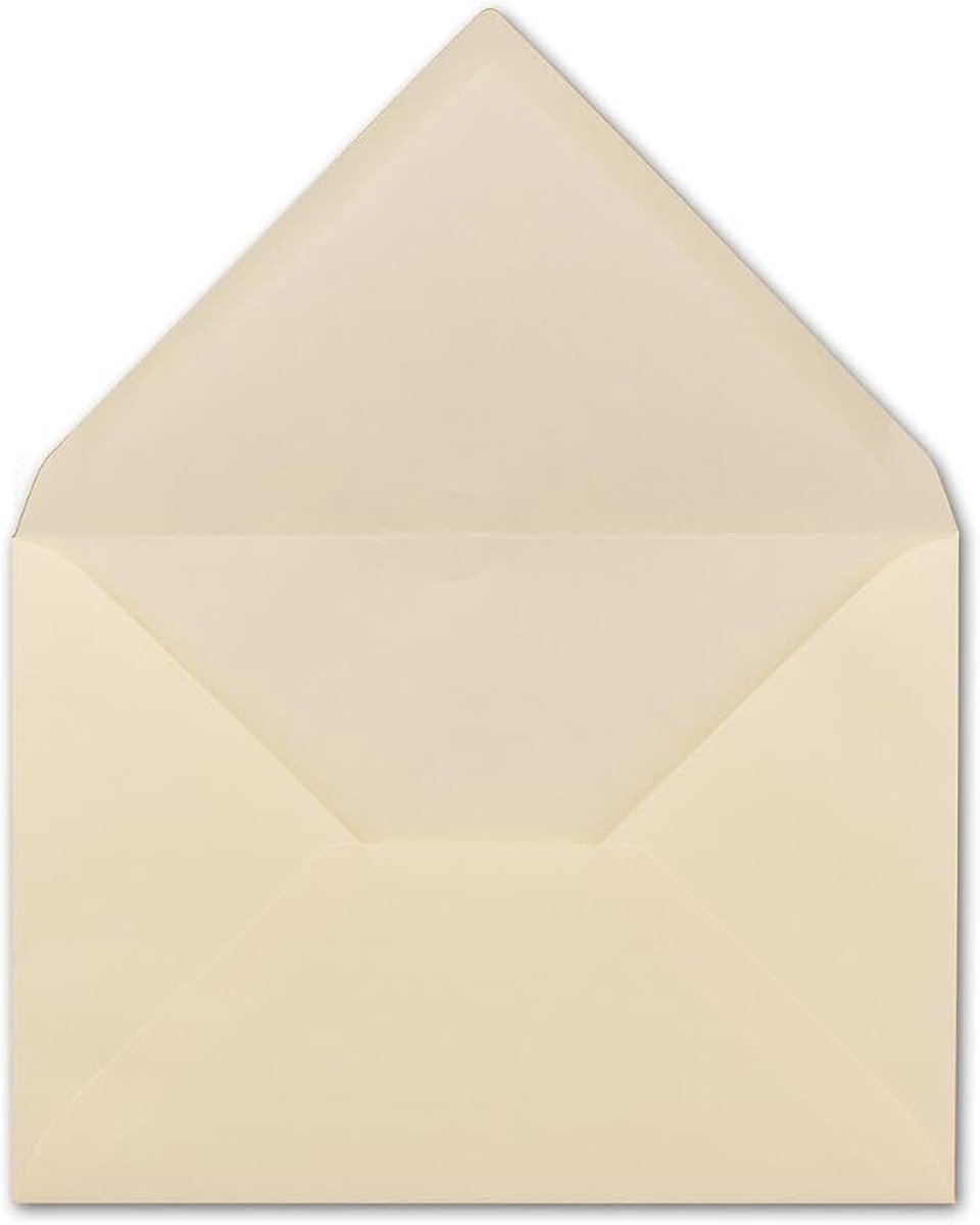 DIN C5 229 x 162 mm geribbeld structuurreliëf natte kleeflaag 75 Umschläge Crème Egoutteur-ribben.