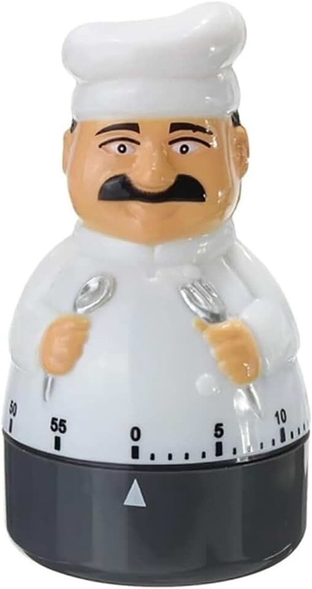 Grappige aftelklok, 60 minuten, mechanische keuken, professionele handmatige timer, eivorm, roterende wijzerplaat, luid alarm voor koken, bakken, kokende eieren