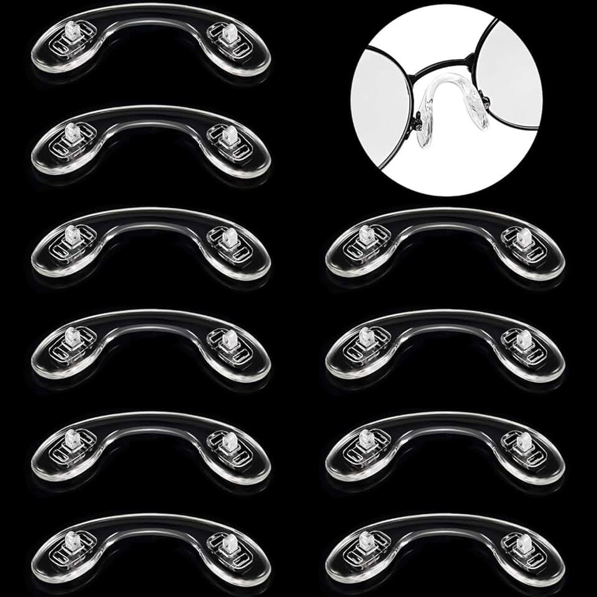 10 paar zachte siliconen neuspads U-vormige riem brugneuspads inschroefbare bril neusbeschermers anti-slip zadelbrug bril neuspad (4,2 cm/1,65 inch)