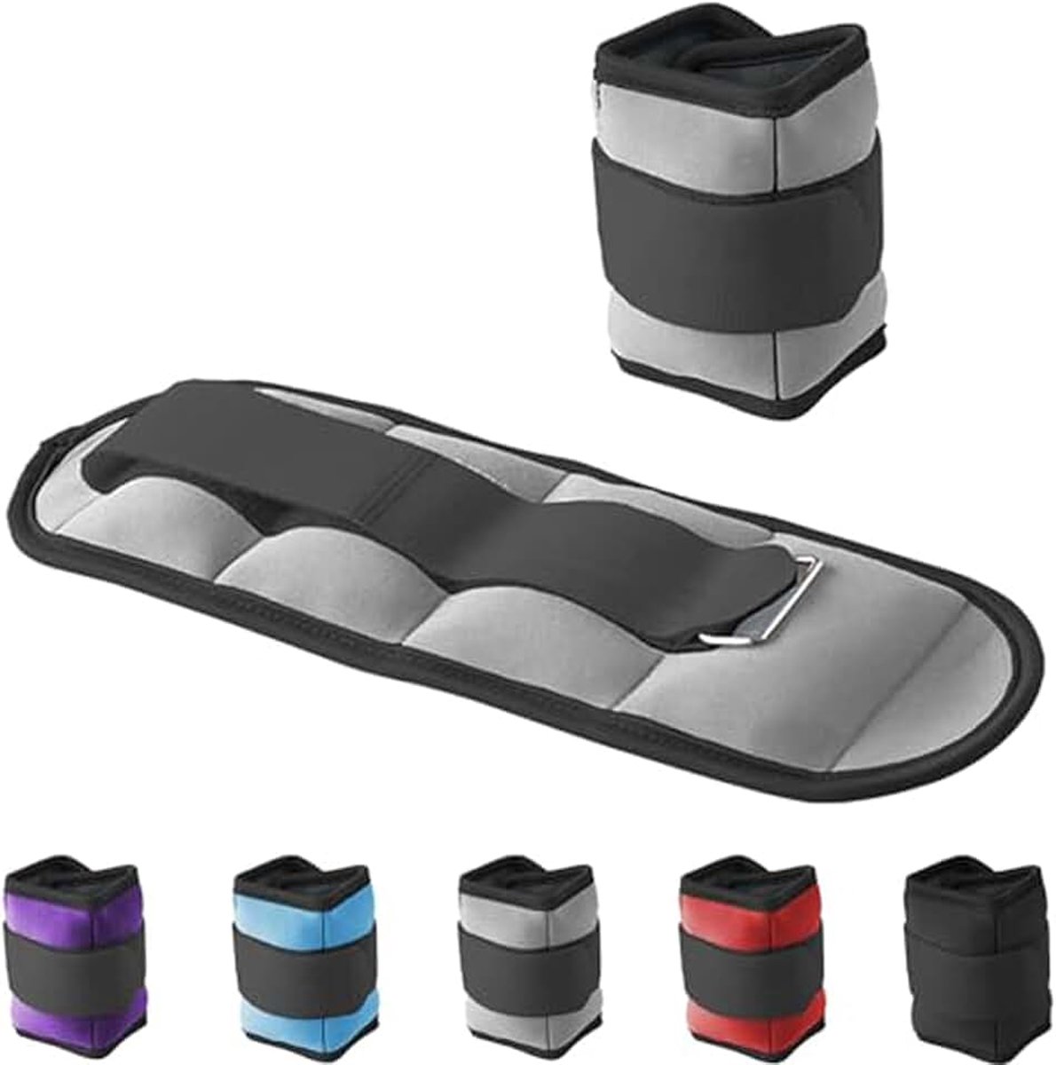 HT SPORT Weighted Ankle Wraps Weighted Wristbands | Adjustable With Velcro Closure | For Fitness, Yoga, Rehabilitation, Jogging, Gymnastics, Aerobics, Gym