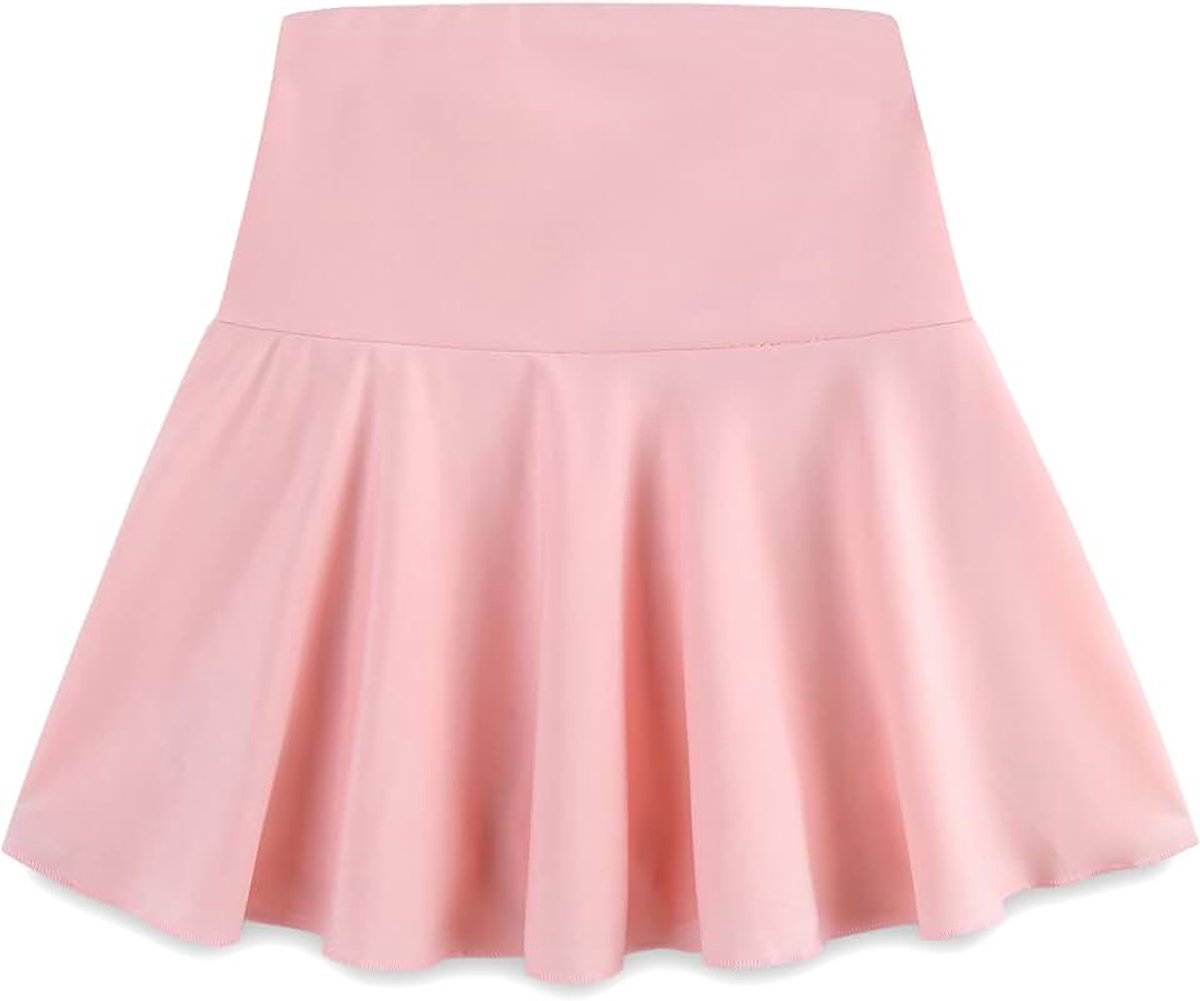 Tennisrok voor meisjes, hoge taille, korte plooirok voor meisjes, met shorts en 2 zakken, elastische band, 8-18 jaar