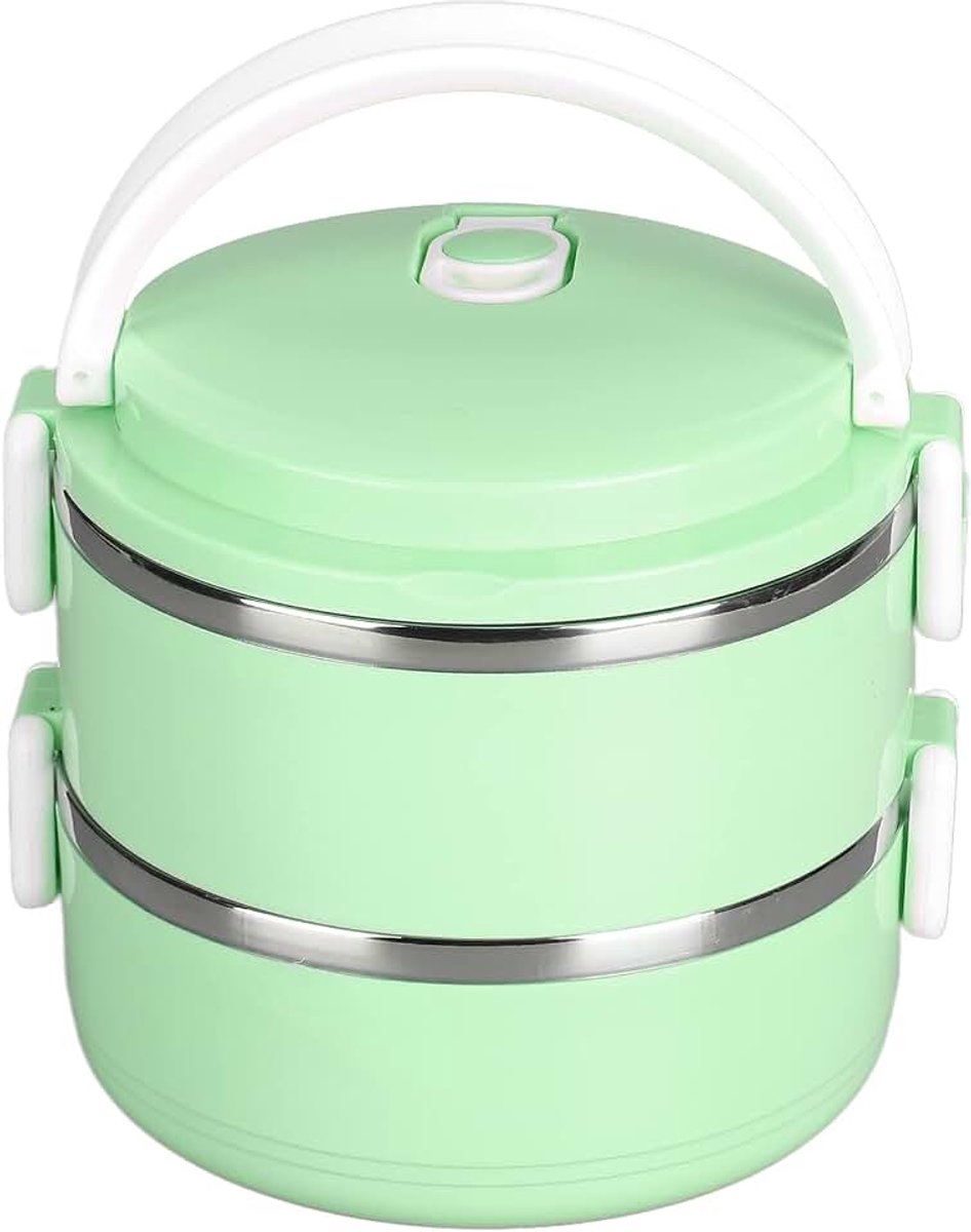Lunchbox, Multi-gebruik Verzegelde Lunchbox Voedselcontainers, Ronde Stapelbare Warme Voedsel Geïsoleerde Doos, Roestvrijstalen Geïsoleerde Lunchbox voor Thuis Keuken Lunch(Dubbellaags2)