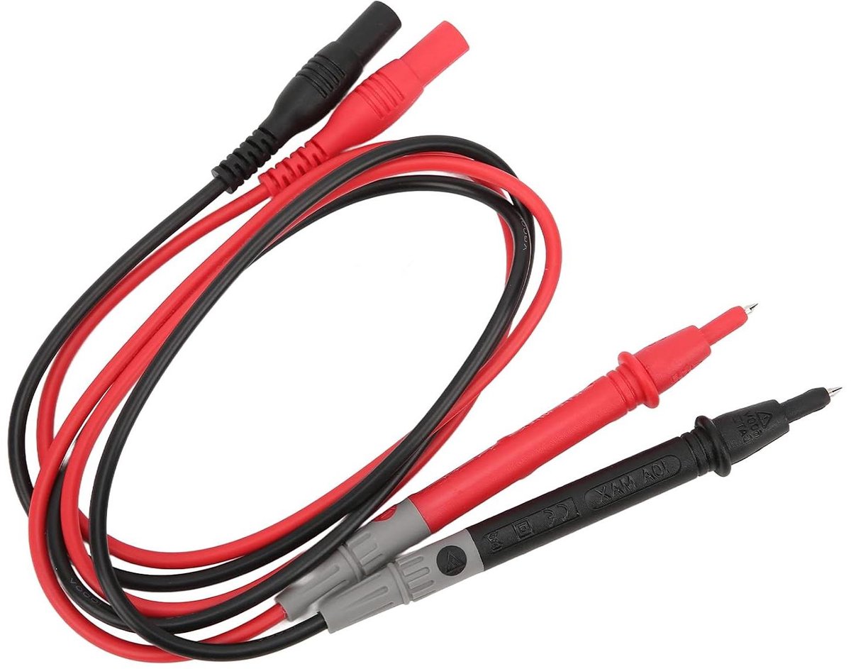Multimeter Meetsnoeren - Testkabels - Elektrische Tests - Flexibel PVC Materiaal - 90 cm - Zwart