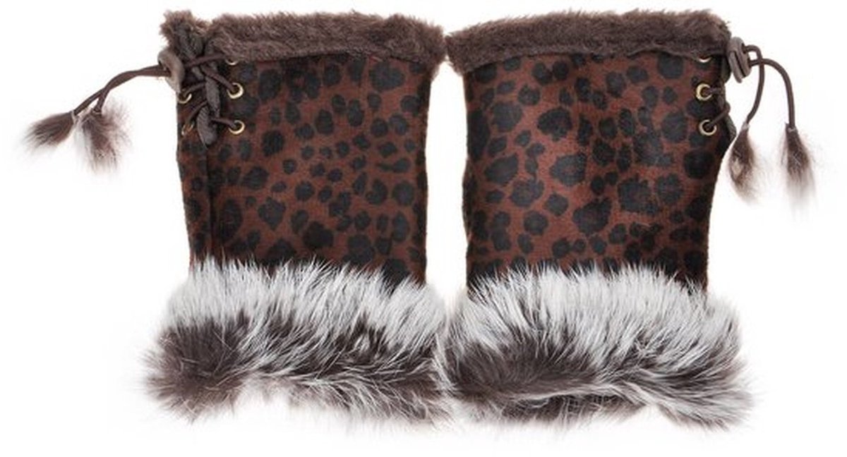 Dailygoods- Vingerloze Wanten - Dames - Winter - Nepbont - Verstelbaar Koord - Hoogwaardige Vezels - 15 cm Lengte - Handschoenen