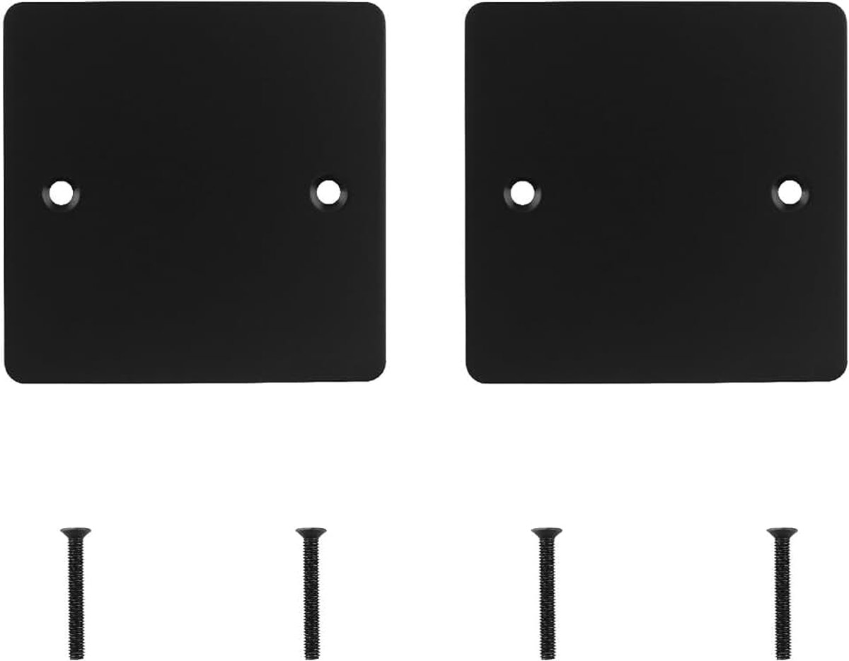 2 stuks blanco wandplaathoezen, roestvrij stalen muur gat cover blanco apparaat elektrische hoezen voor stopcontact, ongebruikte stopcontacten of schakelaars (zwart, 86 mm)