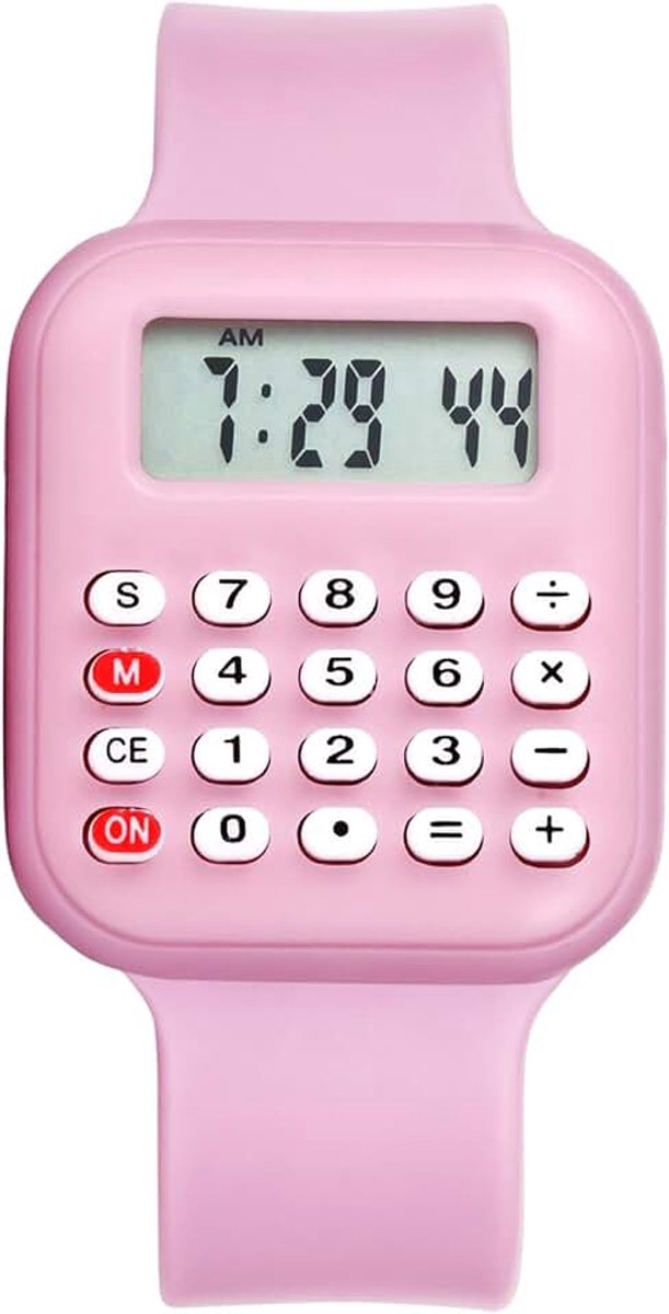 Mannen Vrouwen Digitaal Polshorloge: Multifunctionele Calculator Horloge Wiskunde Berekening Datum Tijd Functie Horloge voor Studenten Kantoor