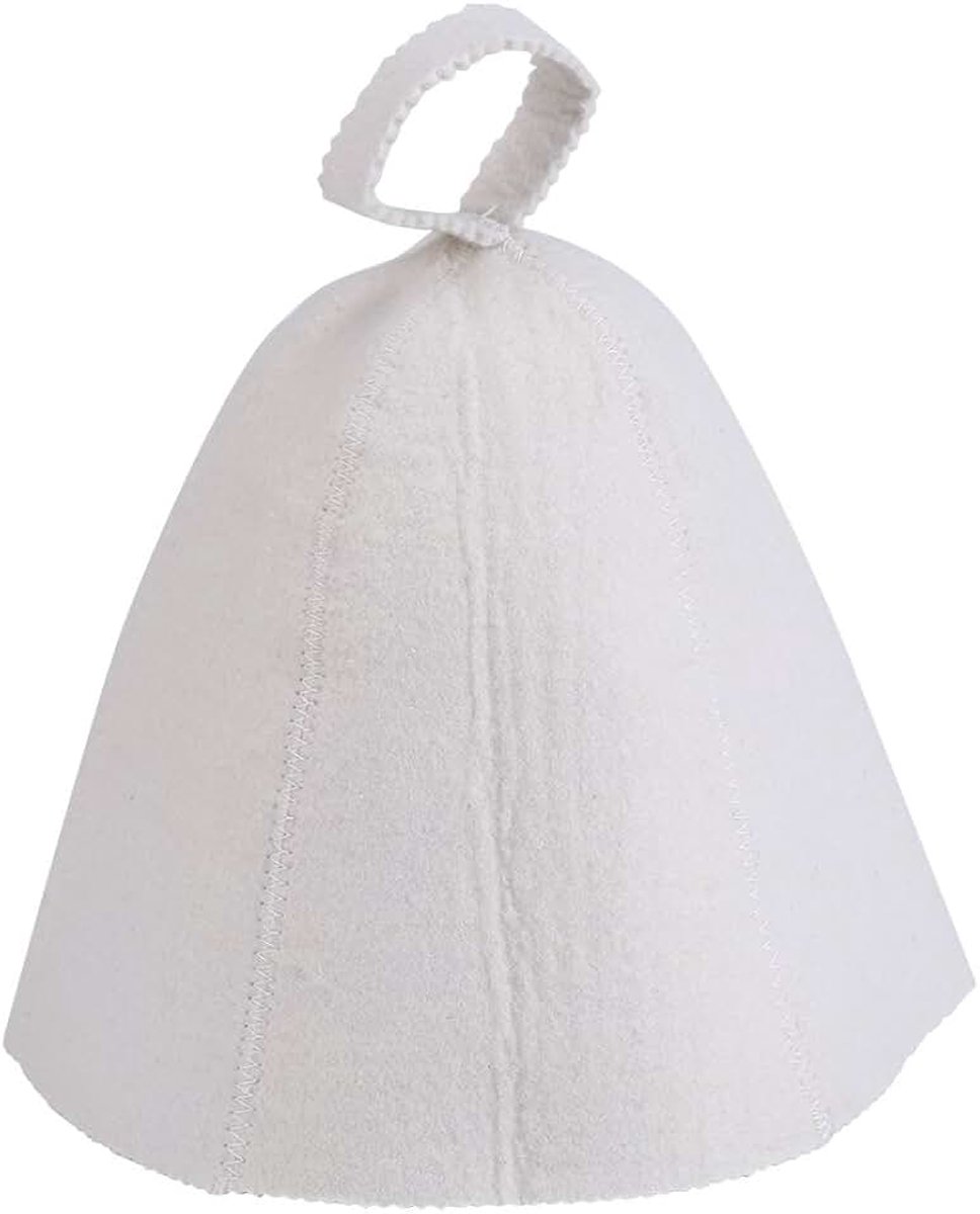 Saunahoed hoed saunamuts vilten hoed cap wol vilt wit sauna hoed voor hoofd bescherming 22cm / 8.66inch