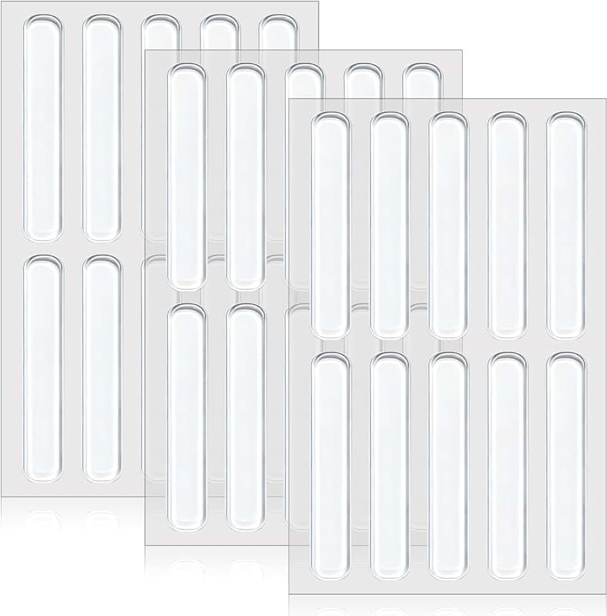 30 stuks meubelstootkussens, zelfklevende transparante muur beschermingspads 63×10×2mm, schokdempende rubberkussens voor kastdeuren, lades, meubels en muurbeveiliging
