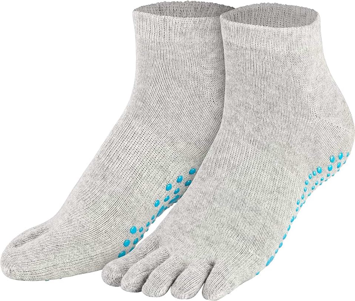 Sokken kort, ABS-sokken van katoen, sokken voor yoga, dansen, pilates, fitness, zwart, grijs, roze, wit, 35-38, 39-42