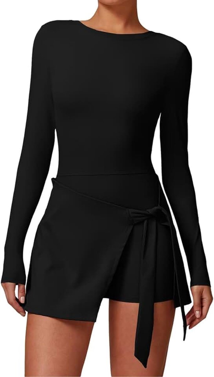 Tennisjurk voor dames, golfjurk, A-lijn, sportjurk met zakken en shorts, zachte mini-jurk, joggen, workout, gym, golf-outfit