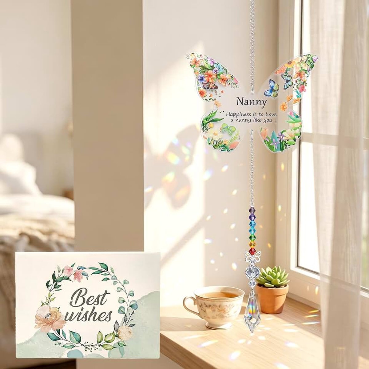 Cadeaus, Kristal Acryl Vlinder Zonnevanger voor Ramen, Betekenisvol Verjaardagscadeau Hangend Ornament Aandenken voor Vrouwen