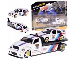Maisto Flatbed & BMW M3 1988 Metaal 1:64 - Collectieset