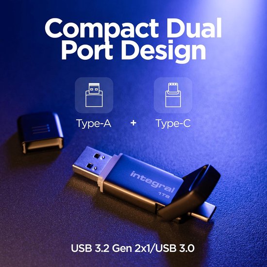 USB Flash Drive - Draagbare Opslag - Bestanden Overzetten - Dubbele Poort Connectiviteit - 256 GB - Grijs — afbeelding 3