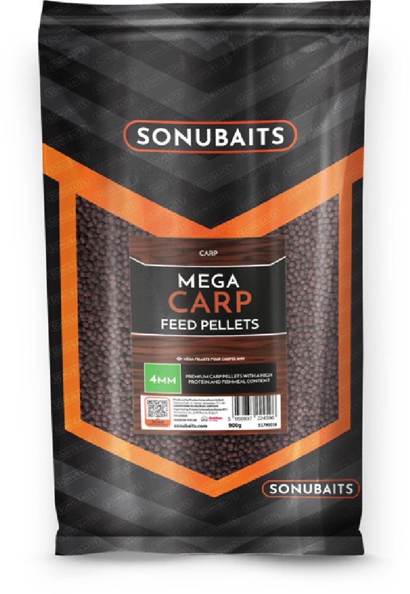 Sonubaits Mega Carp Pellets – Premium Karperpellets met Hoog Eiwit- en Vismeelgehalte - Maat : 4mm