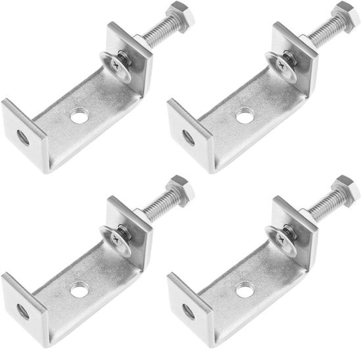 Vaste Armatuur Klem - Houtbewerking - 304 Roestvrij Staal - 65mm Brede Kaak Opening - Heavy Duty - C-Klemmen - Geschikt voor Home Improvement - Tijger Klem voor Auto Reparatie Stijl 1 - 4 STKS