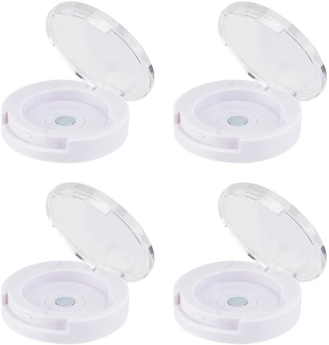 Oogschaduwhouder 4 stuks - Lege Make-uphouder - Draagbaar - Kunststof - Transparant Deksel - 2,65 cm - Make-updoos