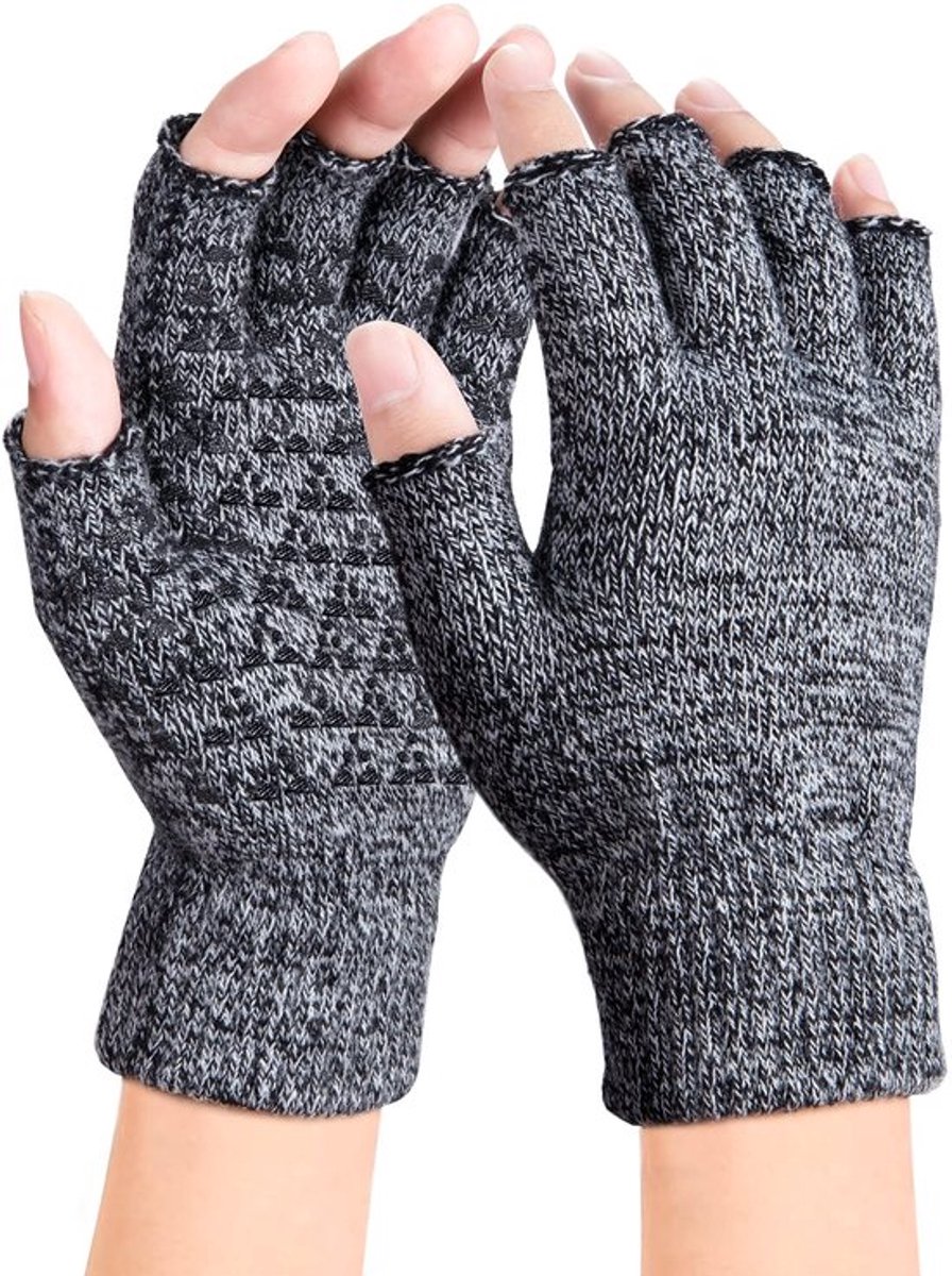 Vingerloze Handschoenen Antislip - Thermische Winterhandschoenen - Rekbare Sporthandschoenen - Heren/Dames - Warm en Zacht