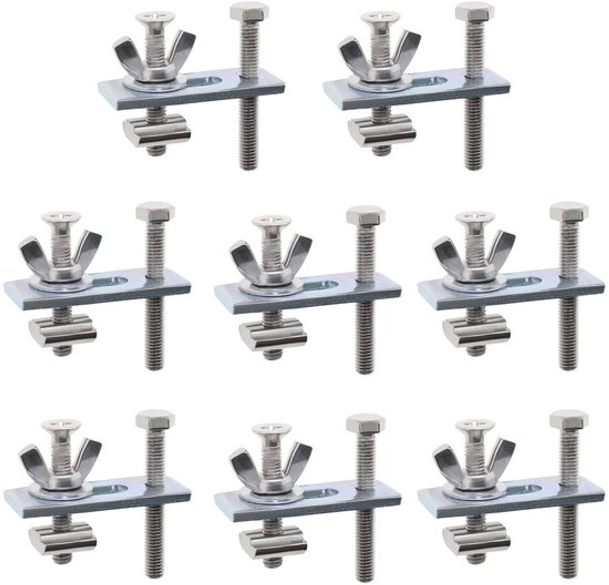 Compressieklemmen-set - Verstelbare klemmen - Zilver - Router-accessoires - 8 stuks - Geschikt voor 3018-/3018-MX3/3018-PROVe...
