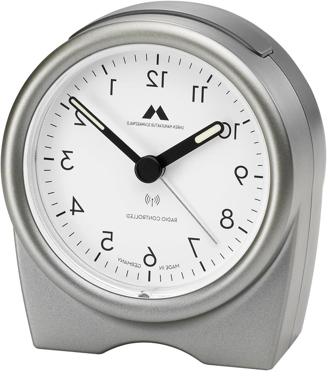 Radio Wekker - Stille Klok - Wakker Worden - Fluisterstil Uurwerk - 10 x 8.9 x 4.7 cm - Zilver
