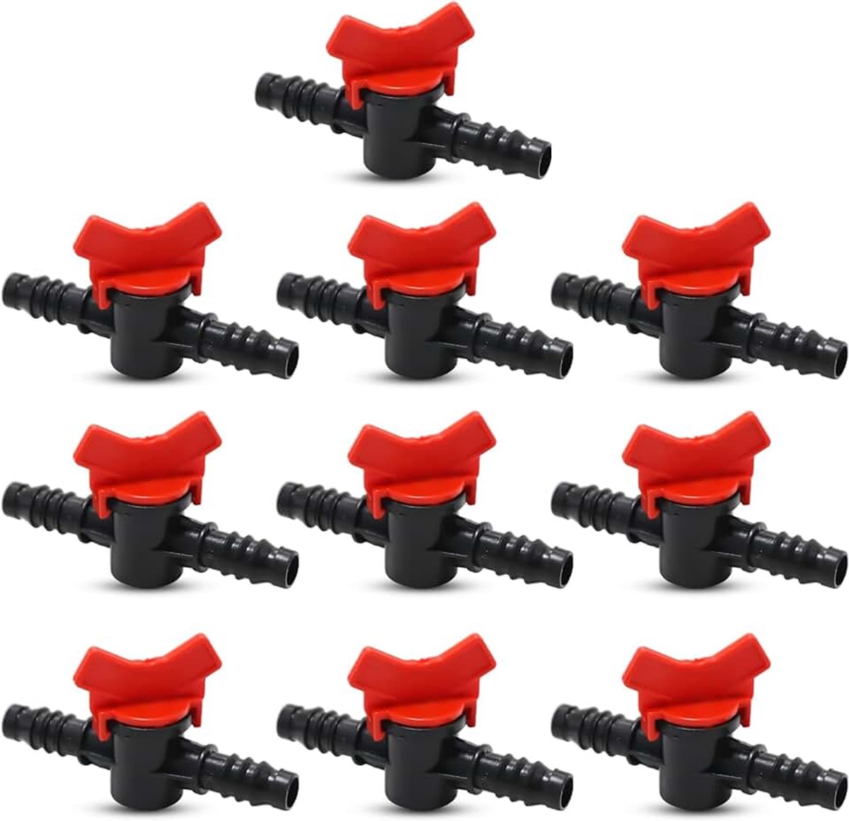 10 stuks ventiel, schakelende irrigatie, pijp, ventiel, irrigatieventiel, irrigatieschakelaar, druppelirrigatiebuis voor 16 mm, voor irrigatie van tuingazons