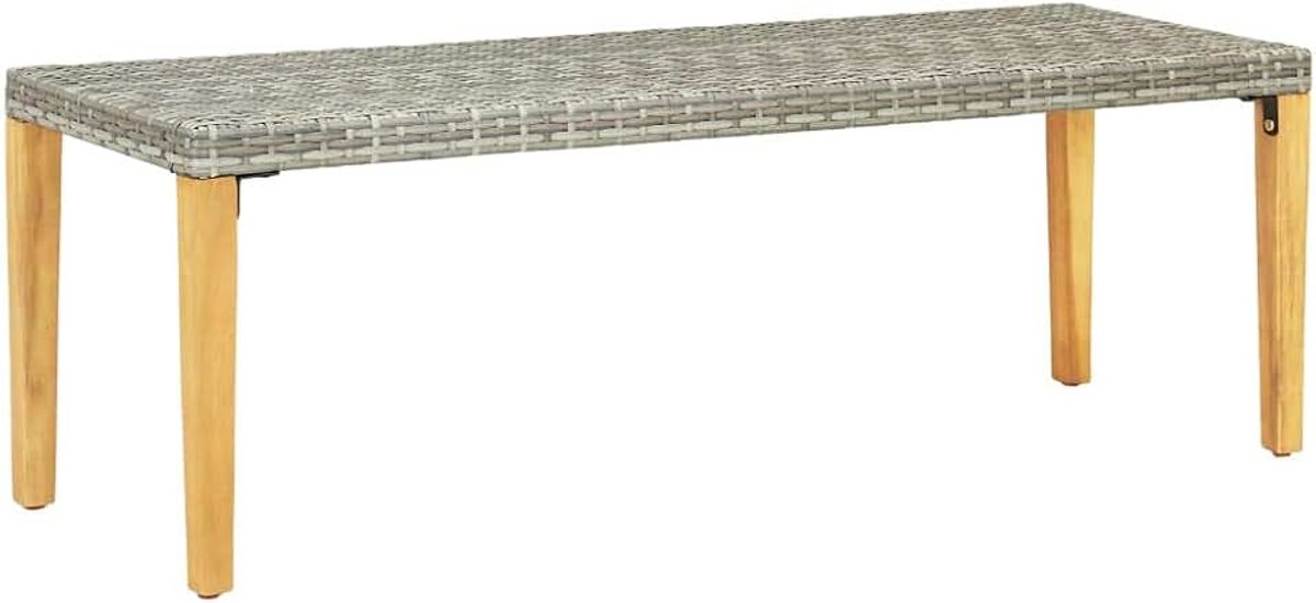 Tuinbank, parkbank, tuin, hout, campingbank, gangbank, balkonbank, zitbank, tuinmeubelen, polyrotan, grijs, 80 x 40 x 40 cm