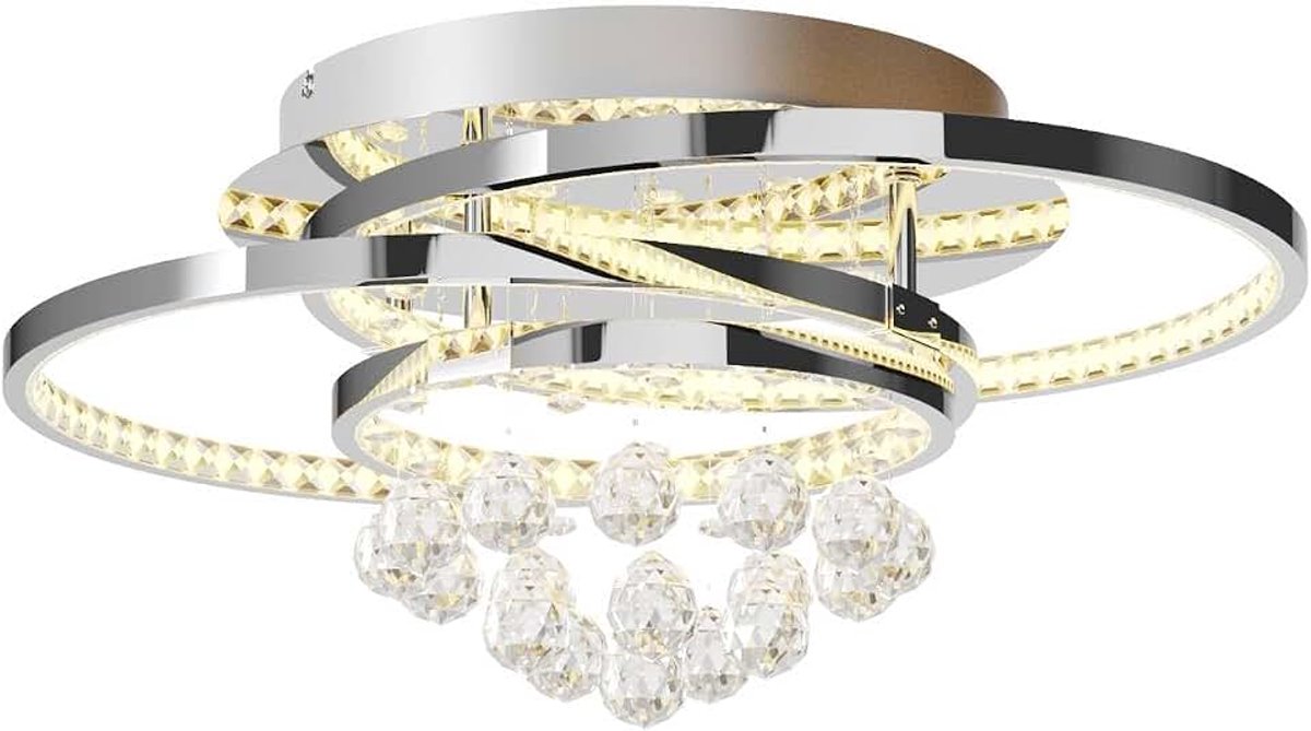 LED plafondlamp Keely (modern) in Zilver uit overige metaal o.a. voor woon-/ eetkamer, inclusief lichtbron - plafonnière plafondverlichting