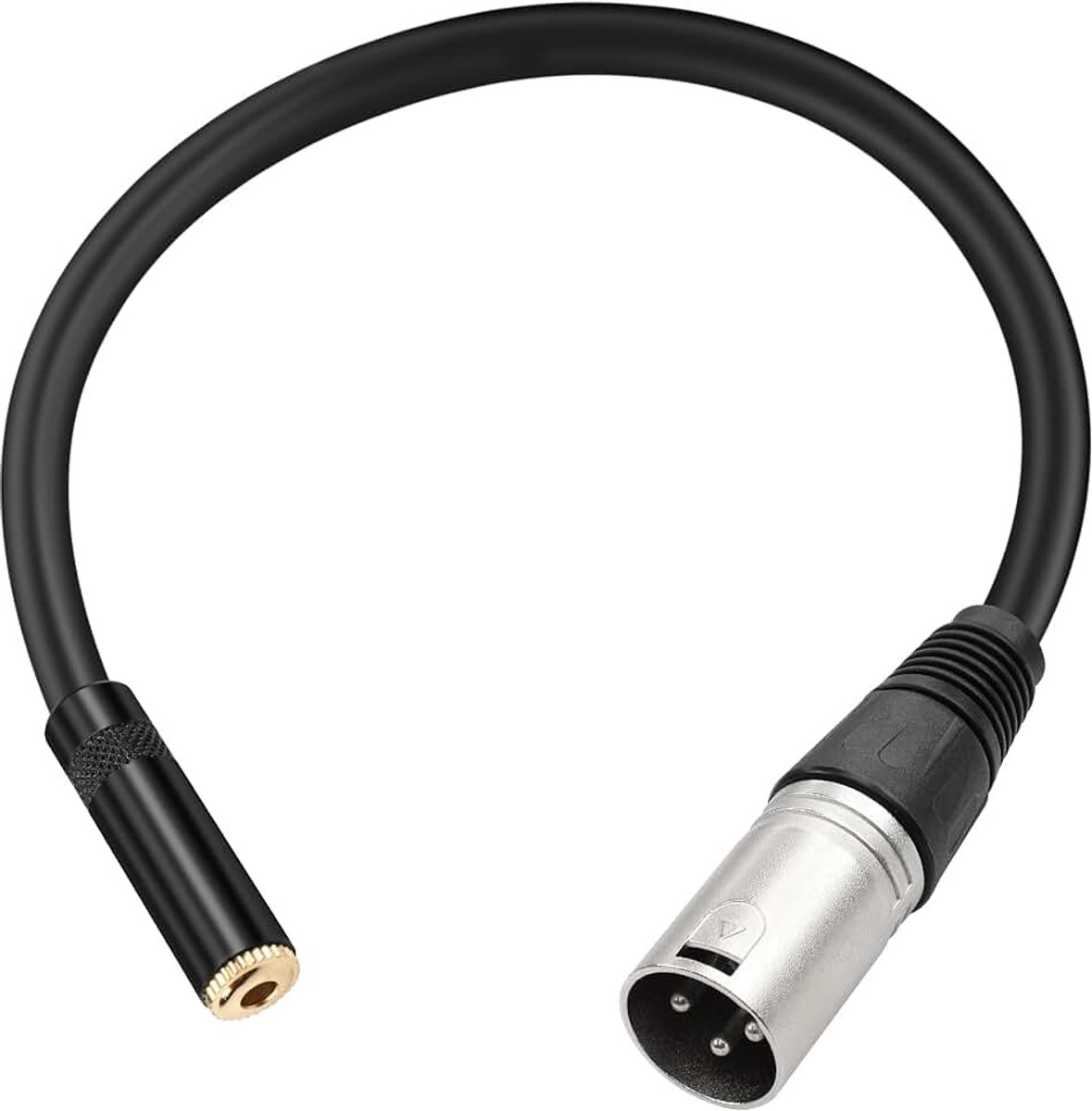 Naar 1/8 korte kabel, symmetrisch 3,5 mm (1/8 inch) TRS bus stereo jack naar XLR stekker adapterkabel (0,3 m/1FT)