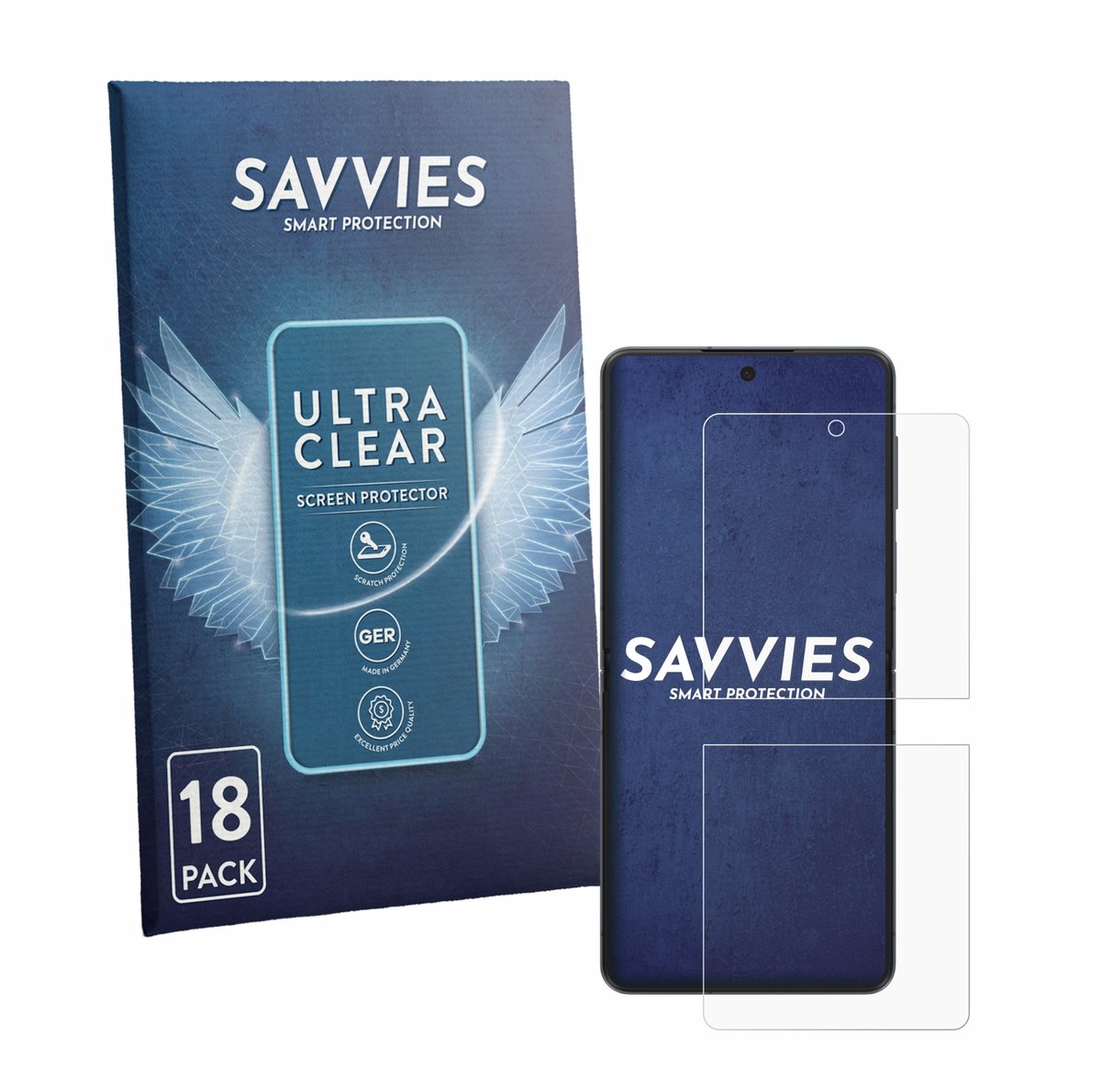 Savvies - Screenprotector voor Samsung Galaxy Z Flip 8 - Folie Beschermfolie transparant 18 Stuks