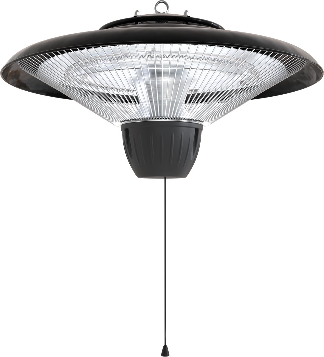 Calex Infrarood Plafond Heater - Halogeen Tube - 1500W - IPX4 - Trekkoord - Zwart