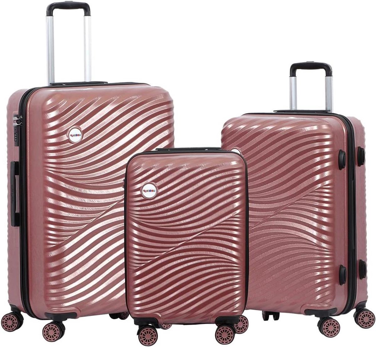 Reis Koffer Set - Hardcase Koffers - Reizen - Spinner Wielen - 3 Stuks - Roségoud