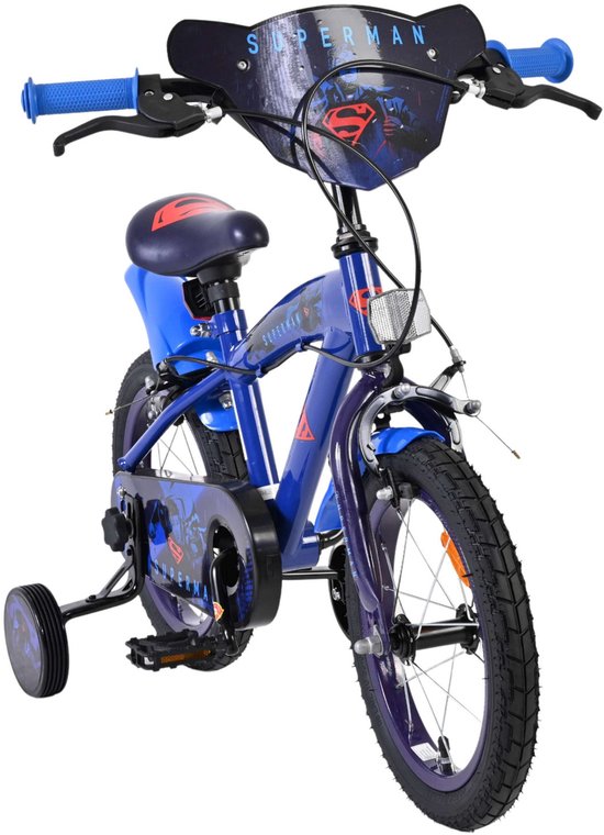 Superman Kinderfiets - Jongens - 14 inch - Blauw - Twee handremmen van Merkloos — afbeelding 3